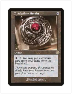 1x Quicksilver Amulet, Retro Frame Art, Magic MTG NM - Image 1