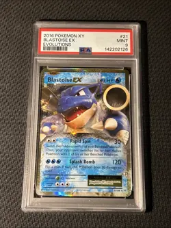Pokemon TCG Blastoise EX 21/108 Holo Rare XY Evolutions PSA 9 - Image 1