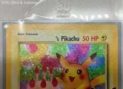 2021 Pokemon Celebrations Birthday Pikachu 008/025 Holo Black Star Promo - Image 5