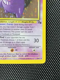 Gengar 1st Edition 5/62 Holo Rare Fossil Pokemon LP+ - Image 4