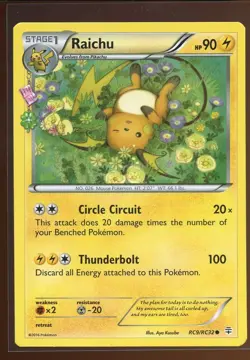 Raichu Common Ex/NM- RC9/RC32 Radiant Collection XY Generations Pokemon - Image 3