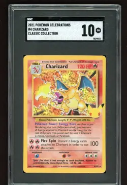2021 POKEMON CELEBRATIONS CLASSIC COLLECTION #4 CHARIZARD HOLO GRADED SGC 10 - Image 1