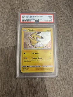 2017 POKEMON SM BLACK STAR PROMO PIKACHU SIDEKICK COLL #SM98 PIKACHU-HOLO PSA 7 - Image 1