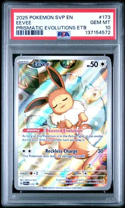 2025 POKEMON SVP EN-SV BLACK STAR PROMO #173 EEVEE PSA 10 - Image 1
