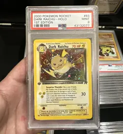 2000 POKEMON ROCKET 1ST EDITION #83 DARK RAICHU-HOLO PSA 9 - Image 1