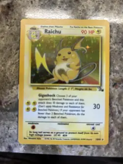 Pokemon TCG Raichu Fossil 14/62 Holo 1999-2000 Wizards Base Set Copyright... - Image 1
