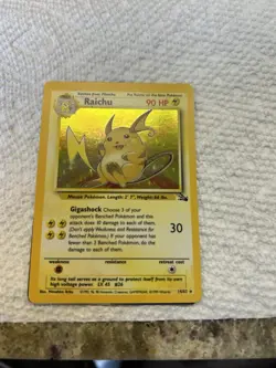 Pokemon TCG Raichu Fossil 14/62 Holo 1999-2000 Wizards Base Set Copyright... - Image 2