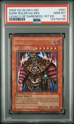 Dark Ruler Ha Des LOD-001 1st Edition Ultra Rare Yugioh PSA 10 *166 - Image 1