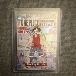 Monkey.D.Luffy (College Basketball US Voyage) One Piece Promotion Card Opened - Image 1