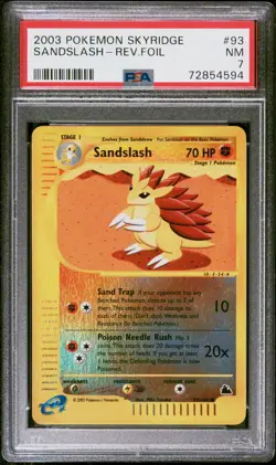 Pokemon Card Sandslash 93/144 Reverse Holo Skyridge PSA 7 NM - Image 1