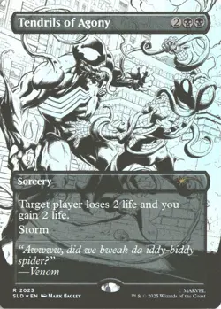 MTG Tendrils of Agony (2023) *Rainbow Foil* B&W Secret Lair: Venom MT/NM - Image 1