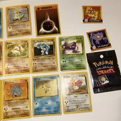 Small Lot Of Vintage Pokemon Cards Early 2000s , Unopened Sticker Pack - Image 3