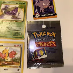 Small Lot Of Vintage Pokemon Cards Early 2000s , Unopened Sticker Pack - Image 4