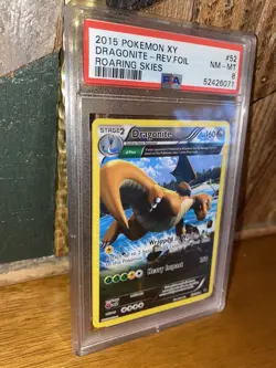 PSA 8 Pokemon TCG Dragonite Roaring Skies 52/108 Reverse Holo Rare - Image 3