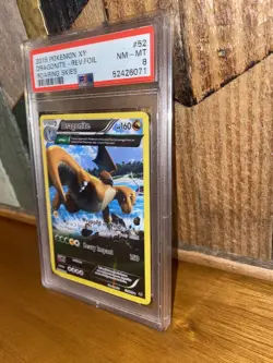 PSA 8 Pokemon TCG Dragonite Roaring Skies 52/108 Reverse Holo Rare - Image 4