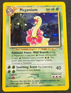 Pokemon TCG Meganium 11/111 Neo Genesis Holo Near Mint SWIRL - Image 1
