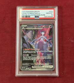 Pokemon 2025 Team Rocket's Mewtwo ex 231/182 SIR Destined Rivals PSA GEM MINT 10 - Image 3