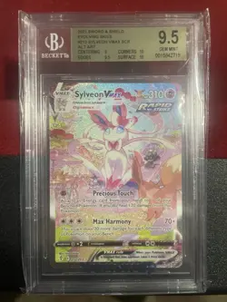 2021 Pokemon Evolving Skies Sword Shield Sylveon VMAX Alt Art 212/203 BGS 9.5 - Image 1