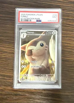 Pokemon Furret 168/159 Illustration Rare Holo PSA 9 Sv09 Journey Together 2025 - Image 1