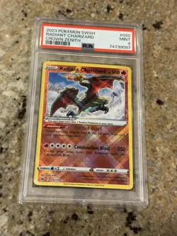 PSA 9 2023 Pokemon SWSH Radiant Charizard 020/159 CROWN ZENITH #20 MINT Graded - Image 1