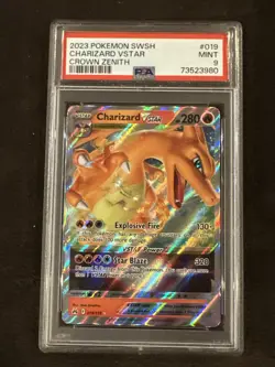 PSA 9 2023 Pokemon SWSH Crown Zenith Charizard VSTAR #019 MINT Graded - Image 1