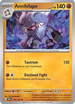 Annihilape 100/191 Reverse Holo Uncommon LP - Pokemon S&V Surging Sparks SSP - Image 4