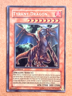 yugioh Tyrant Dragon LOD-034 1st Edition Ultra Near Mint - Image 1