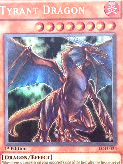 yugioh Tyrant Dragon LOD-034 1st Edition Ultra Near Mint - Image 2