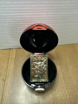 Vintage 1999 Burger King Pokemon Gold Plated Pikachu Card With Holder - Image 1