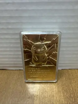 Vintage 1999 Burger King Pokemon Gold Plated Pikachu Card With Holder - Image 3