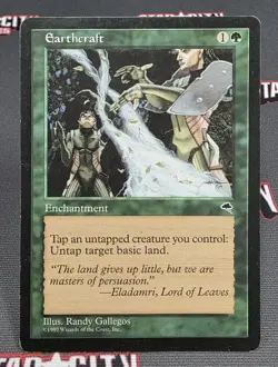 MTG Earthcraft- DAMAGED -Tempest Magic the Gathering Card # 222 - Image 1
