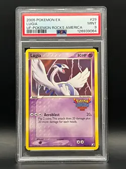PSA 9 Mint- LUGIA #29 Pokemon Rocks America Promo- 2005 EX UNSEEN FORCES - Image 1