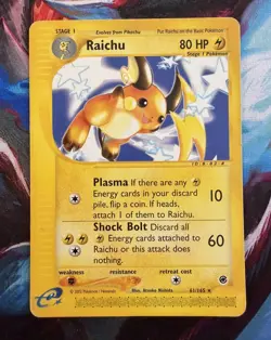 Pokemon TCG - Raichu - 61/165 Expedition Base Set - MP - Image 1