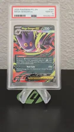 2025 POKEMON PFL EN-PHANTASMAL FLAMES #056 MEGA GENGAR EX PSA 10 - Image 1