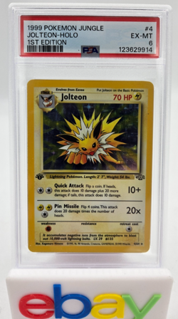 1999 Pokemon Jungle 1st Edition Jolteon HOLO RARE #4 - PSA 6 EX MINT - Image 1