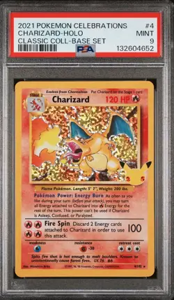Pokemon Charizard 4/102 Celebrations Classic Collection Holo PSA 9 2021 - Image 1