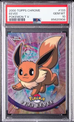2000 TOPPS CHROME POKEMON T.V. #133 EEVEE PSA 10 - Image 1