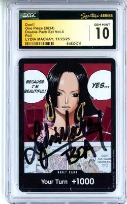 CGC GEM MINT 10 Lydia Mackay DON!! Card (Boa Hancock) (Double Pack Set Vol. 4) - Image 1