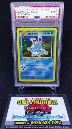 Pokemon Card - PSA 9: AZUMARILL #2 - HOLO 1ST EDITION (NEO GENESIS) YEAR 2000 - Image 1