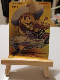 Lillie Trainer Gold Foil Fan Art Vinyl Collector Pokemon Card 147/149 - Image 1