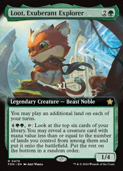 MTG Borderless Foundations FDN Loot, Exuberant Explorer MINT - Image 1