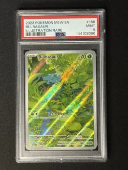 Pokemon TCG Bulbasaur Scarlet & Violet Holo Illustration Rare Card 166/165 PSA 9 - Image 1