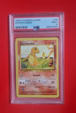 Charmander PSA 9 Base Set46/102 1999 Pokemon Game Unlimited TCG Vintage - Image 1