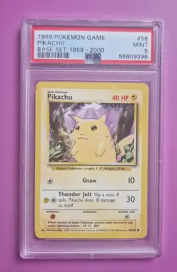 Pikachu Base Set 1999-2000 4th print 58/102 PSA 9 Mint Vintage Pokemon Game - Image 1