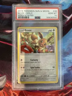 Eevee 48/68 Hidden Fates Holo Pokemon 2019 PSA 10 Gem Mint - Image 1