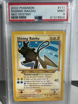 Pokemon PSA 9 MINT Shining Raichu 111/105 Neo Destiny Holofoil - Image 1