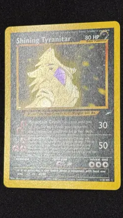 2002 Pokemon Shining Tyranitar Neo Destiny Unlimited Holo Secret Rare #113 - Image 2