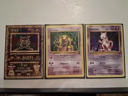 Pokemon TCG Wizards Lot Mewtwo Basic Foil Holo 3 Cards English 1999 - Image 1