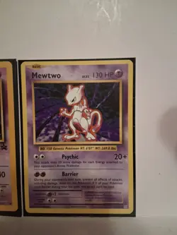 Pokemon TCG Wizards Lot Mewtwo Basic Foil Holo 3 Cards English 1999 - Image 3