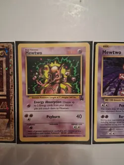 Pokemon TCG Wizards Lot Mewtwo Basic Foil Holo 3 Cards English 1999 - Image 4